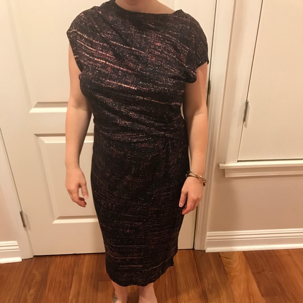 Bronze/brown color midi dress